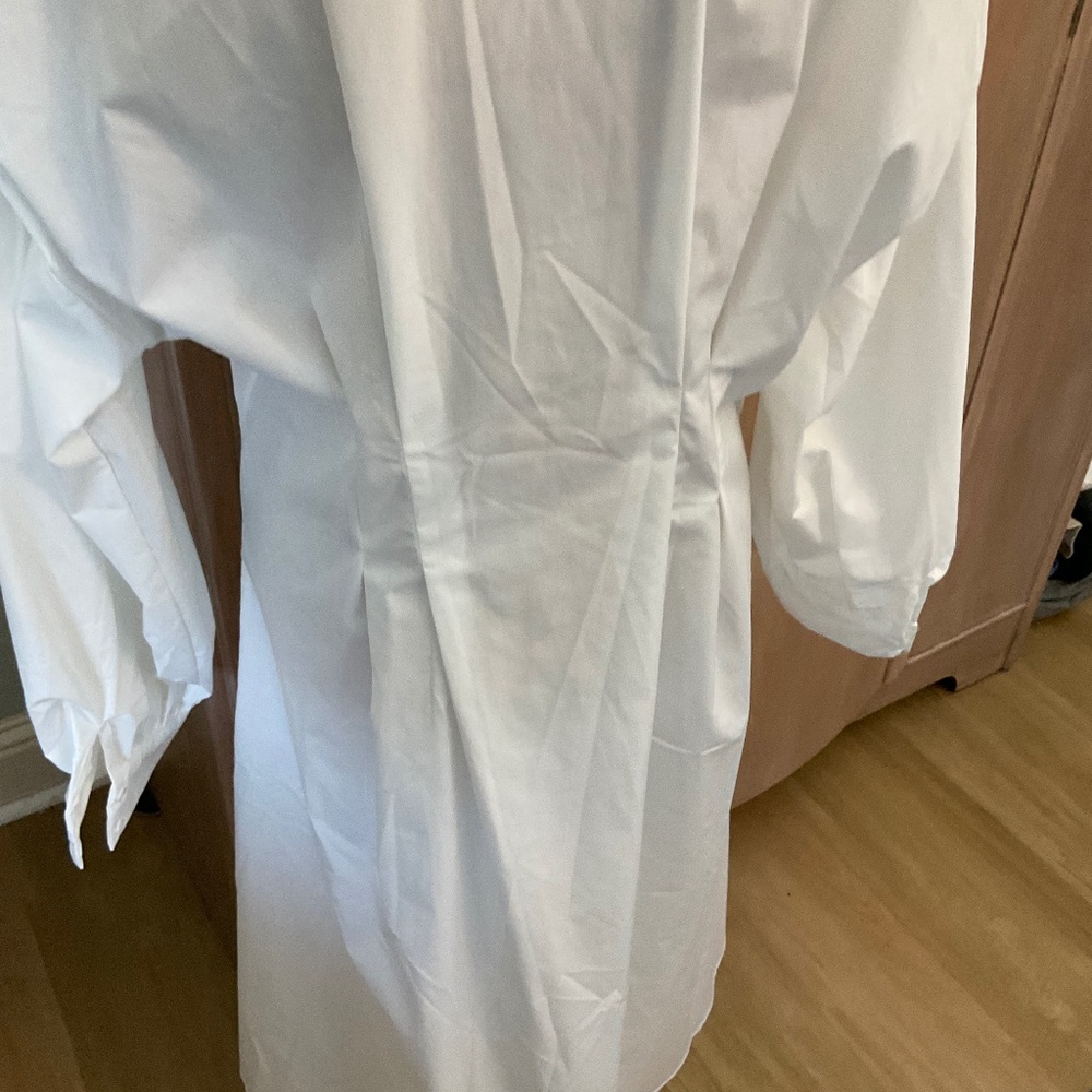 White Cotton shirt dress white Shirtdress size XL - Picture 4 of 13